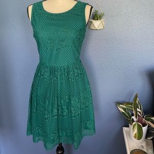 Green skater dress - size small